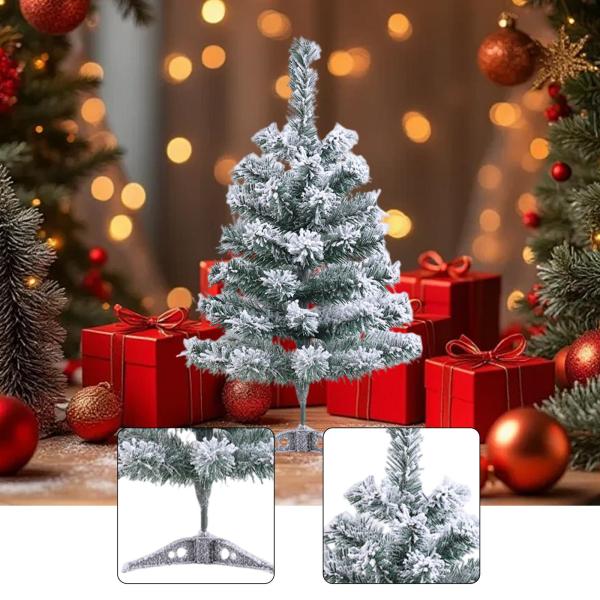 雪が積もったクリスマスツリー 人工クリスマスツリー オフィス 店舗 レストラン用 45cm