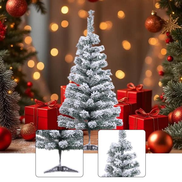 雪が積もったクリスマスツリー 人工クリスマスツリー オフィス 店舗 レストラン用 90cm
