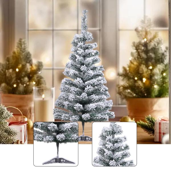 雪が積もったクリスマスツリー 人工クリスマスツリー オフィス 店舗 レストラン用 90cm