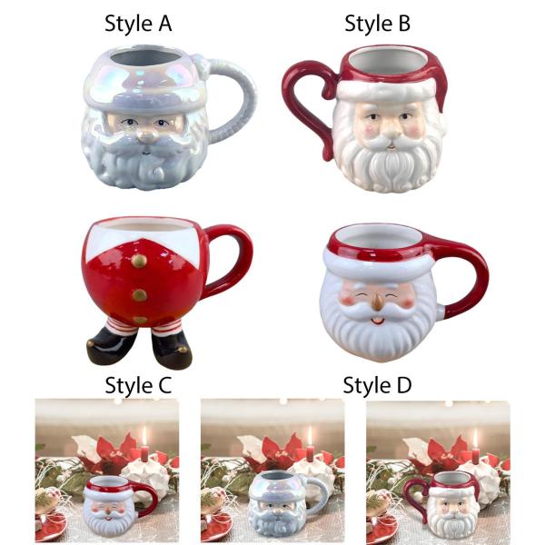 セラミック製クリスマスコーヒーマグ 軽量ティーカップ 新築祝い ホームパーティー スタイルA