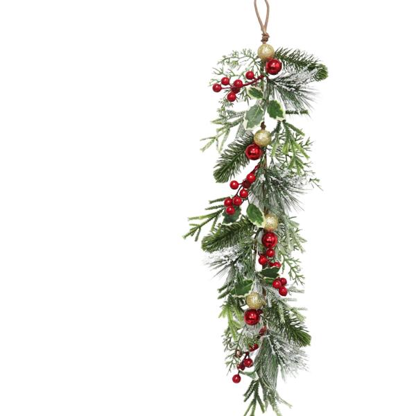 クリスマス ティアドロップ スワッグ 玄関リース ガーランド
