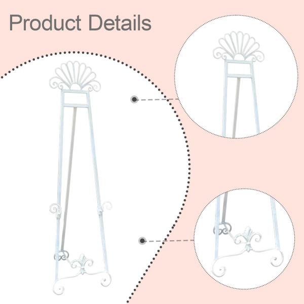 イーゼルスタンド ホワイト アクセサリー ポータブル 多用途 アート用品 アートイーゼルスタンド メタル 絵画用 写真フレーム ウェディング スケッチ