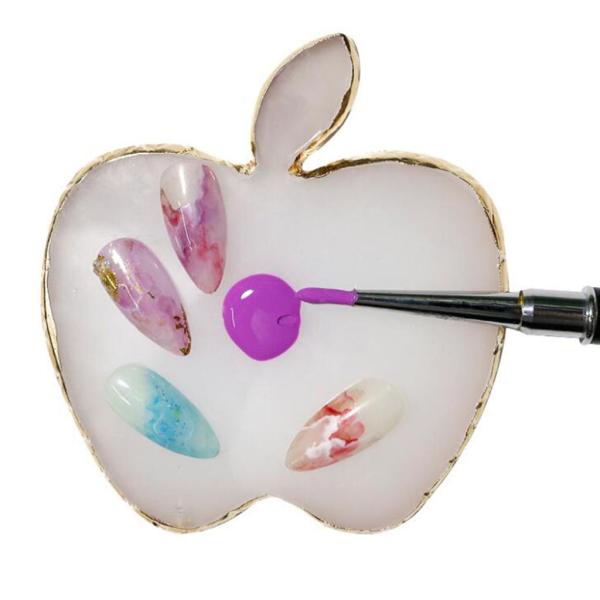 Geode樹脂ネイルアートパレットネ色ネイルアートの絵画ゲルパレットマニキュアツール化粧品メイクアップアーティスト描画パレットトレイ - 白