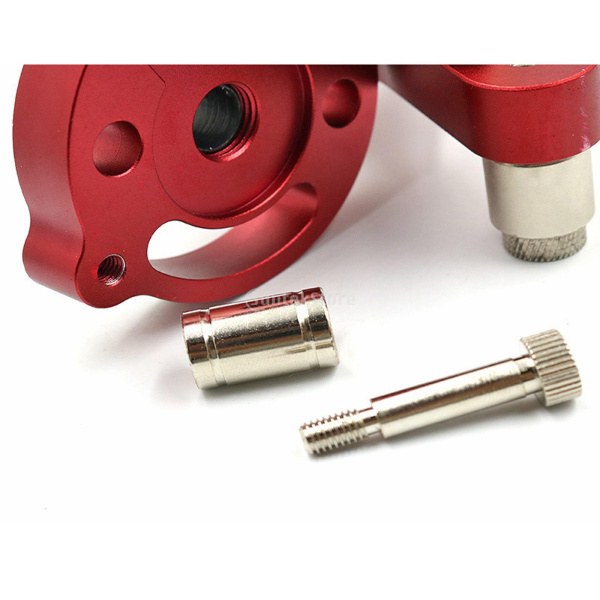 8個セット 2/3/4/5/6/8/10mm 木工用 ドリルポジショナ ダボ穴ガイド ダボ穴治具 垂直穴あけガイド 調整可能 レッド