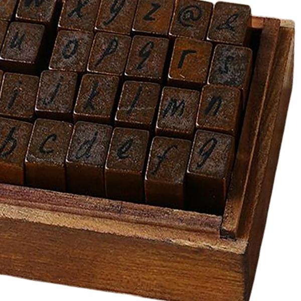 クラフト筆記体小文字を作るDIYカード用の28個の木製ラバースタンプセット