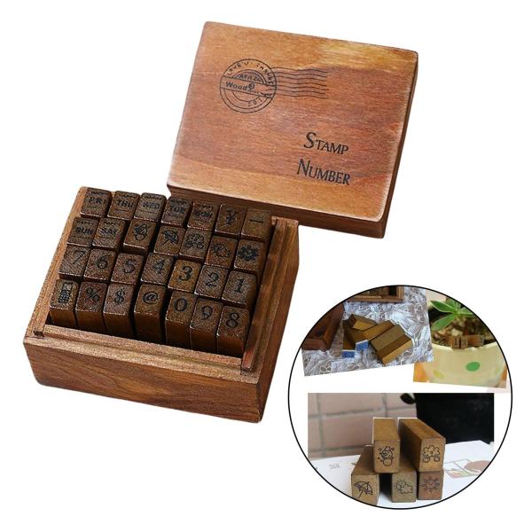 クラフトデジタル天気を作るDIYカードのための28個の木製ゴム印セット