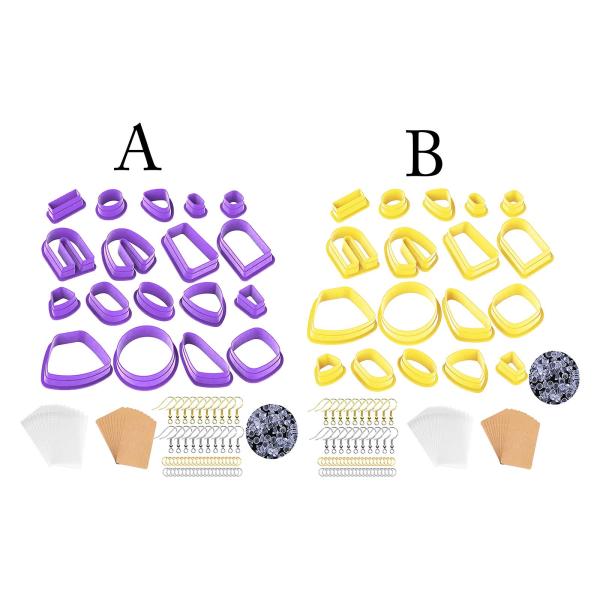 プラスチックポリマークレイカッターイヤリングジュエリーメイキングサプライシェイプパープル