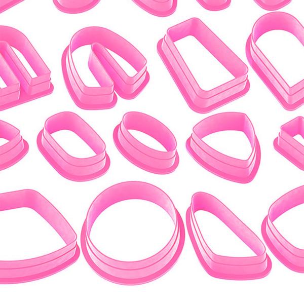 デザイナーピンクのためのプラスチックポリマークレイカッター手作りイヤリングカッティングモールド