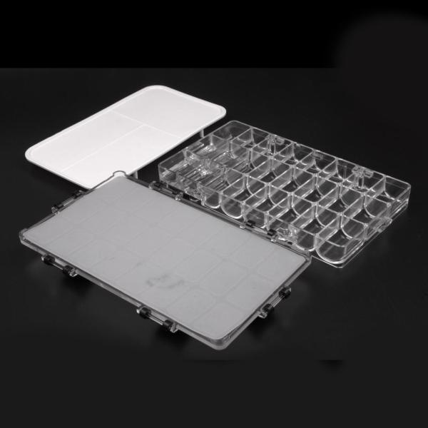 プラスチック水彩パレットケースペイントパレットトレイ気密24ウェル