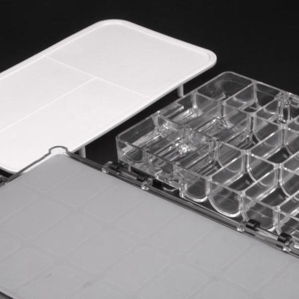 プラスチック水彩パレットケースペイントパレットトレイ気密24ウェル