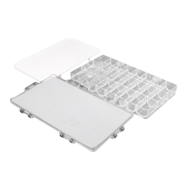プラスチック水彩パレットケースペイントパレットトレイ気密24ウェル