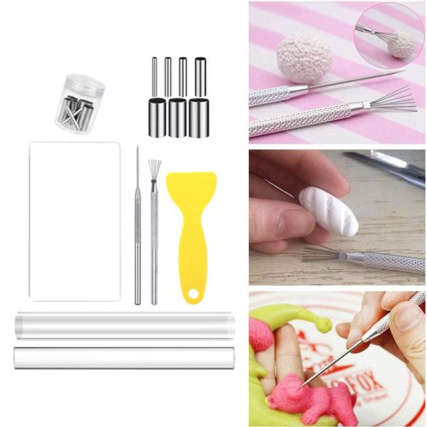 13個の陶器粘土クラフトツールローリングクレイバーアクリルラウンドチューブローラーポリマークレイカッター彫刻用DIY装飾