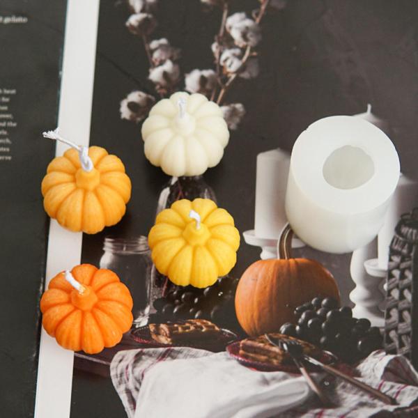 カボチャ石鹸型エポキシ樹脂鋳造シリコーン型の香りのキャンドル作り