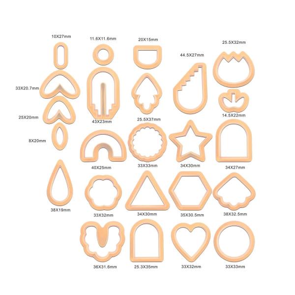 157個 ポリマークレイイヤリング用カッター ポリマークレイイヤリング用 DIYクラフト , オレンジ