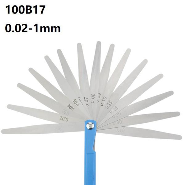 すきまゲージ ステンレス鋼 ギャップ測定 0.02-1mm メトリック 17枚 ツール