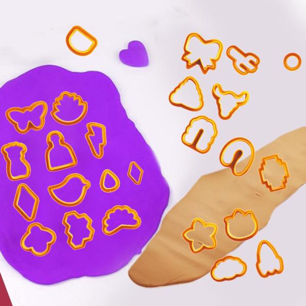 25 個の形状ポリマークレイカッターイヤリング DIY ペンダントアクセサリーセラミッククラフトジュエリーメイキング粘土切断 , オレンジ