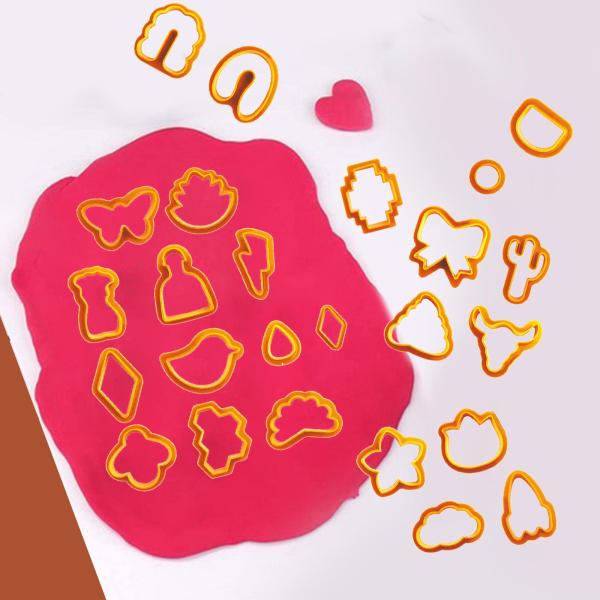 25 個の形状ポリマークレイカッターイヤリング DIY ペンダントアクセサリーセラミッククラフトジュエリーメイキング粘土切断 , オレンジ