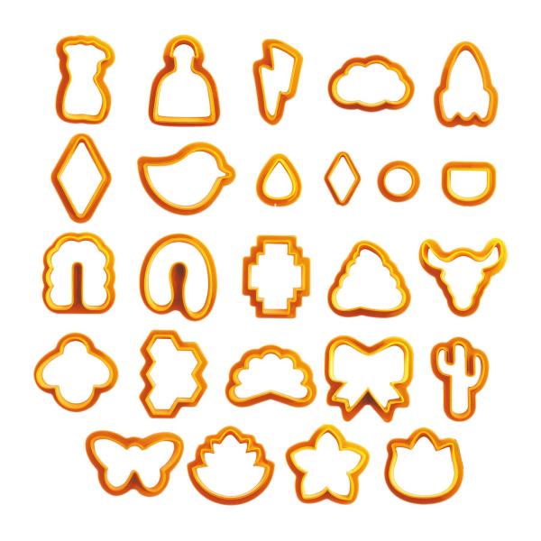 25 個の形状ポリマークレイカッターイヤリング DIY ペンダントアクセサリーセラミッククラフトジュエリーメイキング粘土切断 , オレンジ