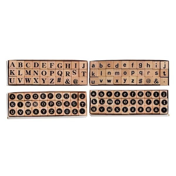 木製文字セット ゴム印セット スクラップブック 文房具 DIY アートクラフト A