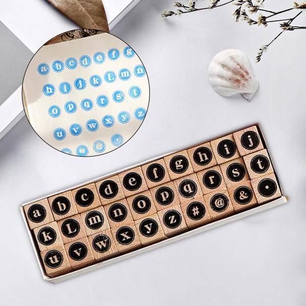 木製文字セット ゴム印セット スクラップブック 文房具 DIY アートクラフト D