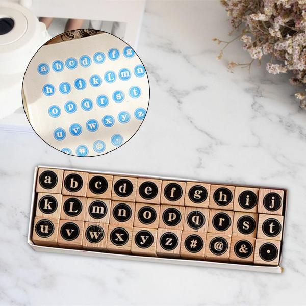 木製文字セット ゴム印セット スクラップブック 文房具 DIY アートクラフト D