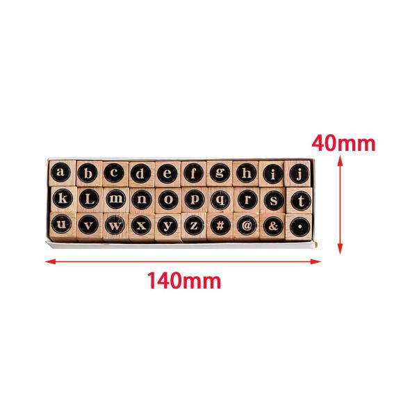 木製文字セット ゴム印セット スクラップブック 文房具 DIY アートクラフト D