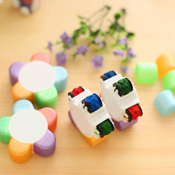 3x カラフルスタンプ 子供用 面白いおもちゃ  ローラー ドローイング ギフト用