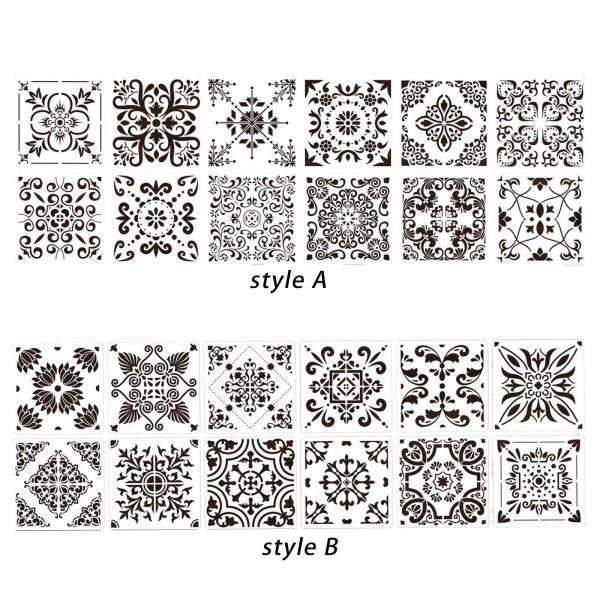 12 個の描画テンプレート曼荼羅ステンシルテンプレート家具ファブリックフロアスタイル A