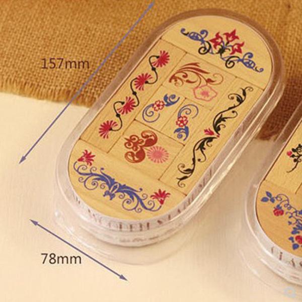 木製スタンプセット 多目的 装飾用 プランナー デコレーション スタイル B