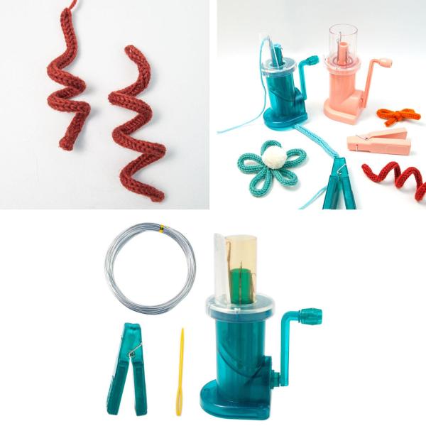 ミニ編み機 イージー ウィーバー ニッター DIY スカーフ ブレスレット セーター グリーン