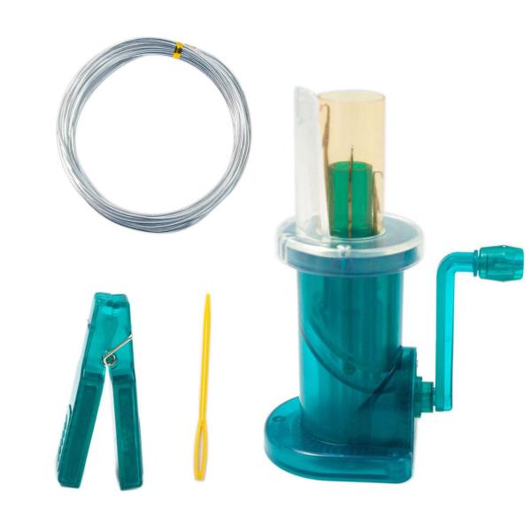 ミニ編み機 イージー ウィーバー ニッター DIY スカーフ ブレスレット セーター グリーン