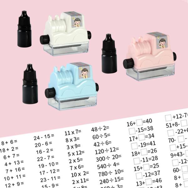 スマート算数ローラースタンプ 1-100 教室用品 小学生 キッズ ブルー 追加