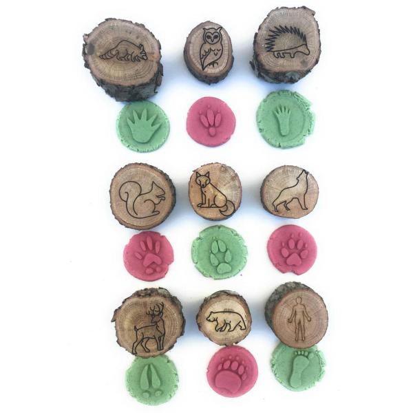 9 個アニマルトラックスタンプ DIY ジャーナルジャーナリングキッズガールズ木製スタンプセットスタイル B .5-5 センチメートル