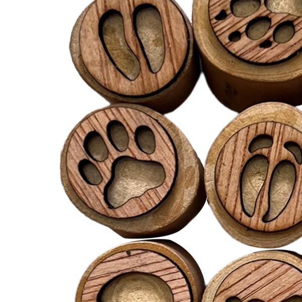 9 個アニマルトラックスタンプ DIY ジャーナルジャーナリングキッズガールズ木製スタンプセットスタイル C .5-5 センチメートル