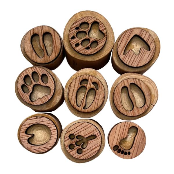 9 個アニマルトラックスタンプ DIY ジャーナルジャーナリングキッズガールズ木製スタンプセットスタイル C .5-5 センチメートル