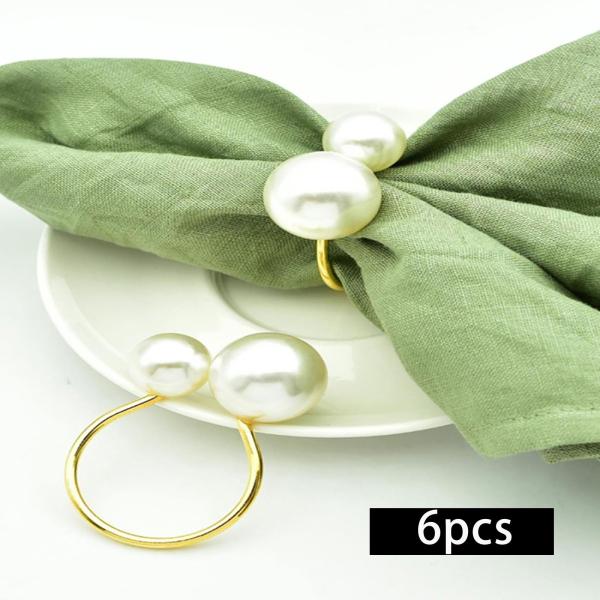 6 個のナプキンリングモダンなナプキンバックルホルダーホリデーパーティー結婚式 Aureate