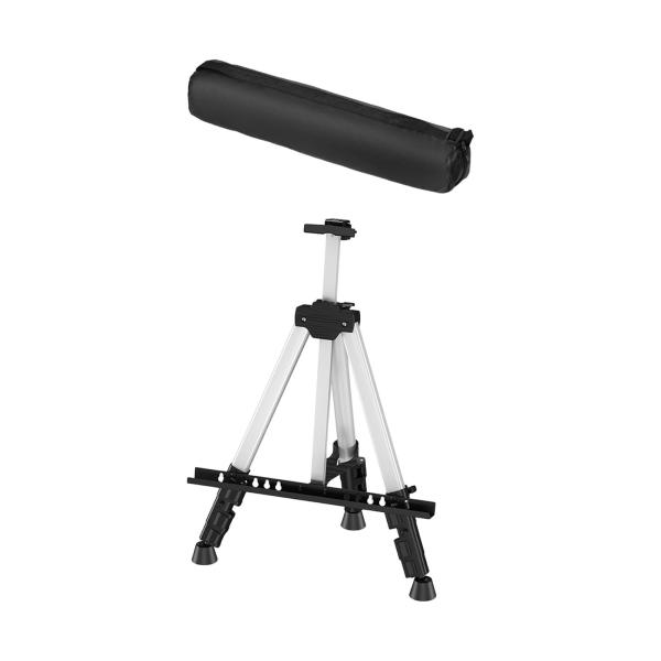 三脚イーゼルスタンド バッグ付き写真ディスプレイイーゼル 結婚式の写真用 木製ボードC シルバー合金