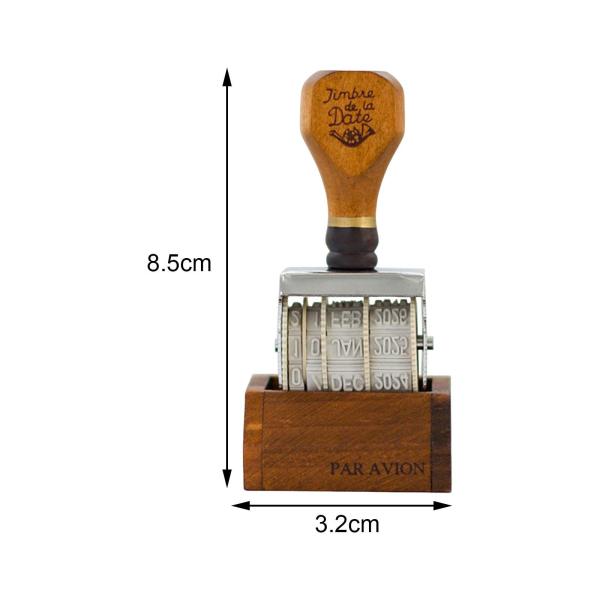 ローラー日付スタンプ ヴィンテージスタイル オフィススタンプ DIY クラフトカード作成アルバム用 ブラウン