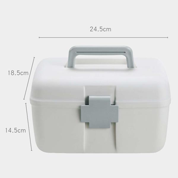 医薬品収納ボックス オーガナイザー コンテナ 応急処置 収納ケース 化粧品用 ブルー