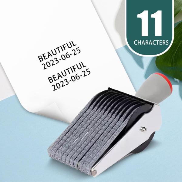 ローリングホイールパーソナライズされたアルファベット日付スタンパー、オフィスプランナードキュメント11桁用