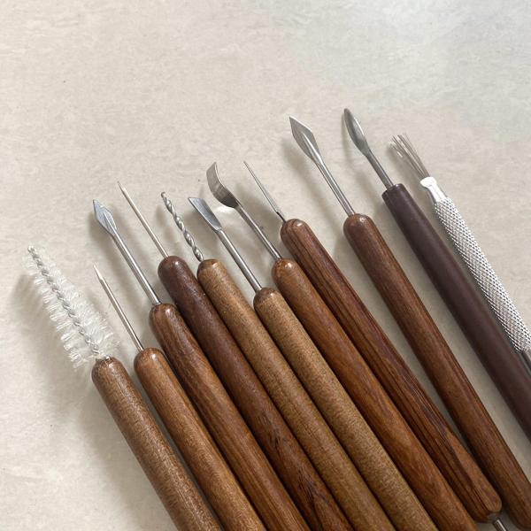 11x ポリマークレイツールセットセラミック粘土ツール耐久性のあるポータブル粘土彫刻ツール点在 DIY クラフトアクセサリー整形