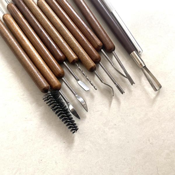 11x ポリマークレイツールセットセラミック粘土ツール耐久性のあるポータブル粘土彫刻ツール点在 DIY クラフトアクセサリー整形