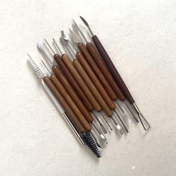 11x ポリマークレイツールセットセラミック粘土ツール耐久性のあるポータブル粘土彫刻ツール点在 DIY クラフトアクセサリー整形