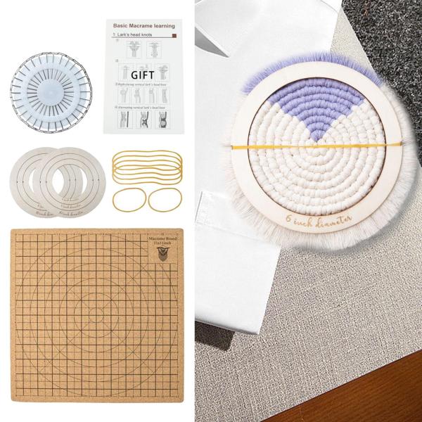 マクラメボード DIY と定規 結び目紐 ピン付き 編組測定用 30x30cm 丸型