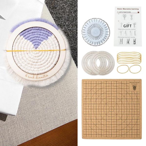 マクラメボード DIY と定規 結び目紐 ピン付き 編組測定用 30x30cm 丸型