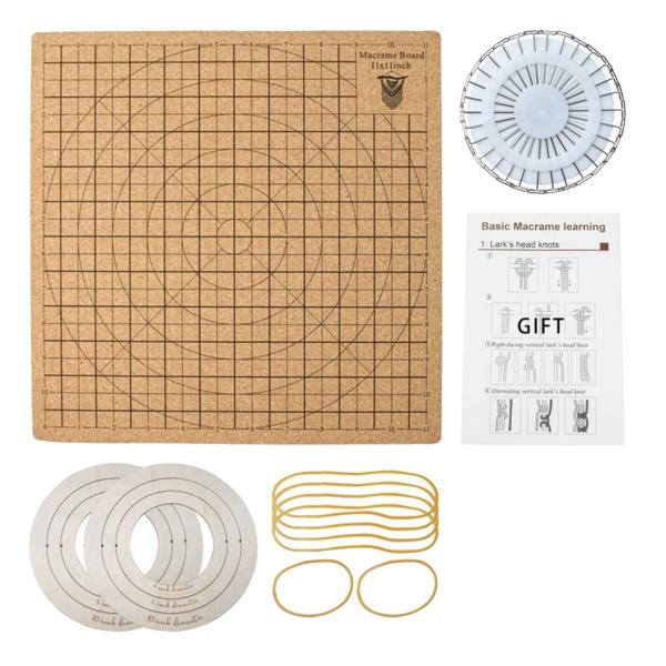 マクラメボード DIY と定規 結び目紐 ピン付き 編組測定用 30x30cm 丸型