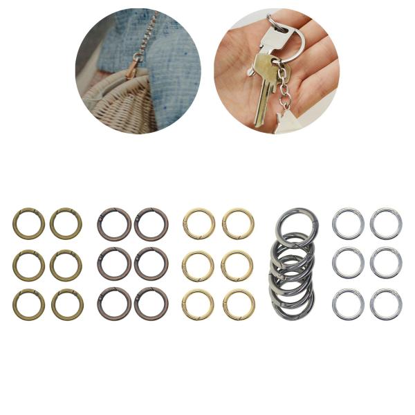 6 個のスプリングゲート O リング 32 ミリメートルキーホルダーハンドバッグストラップクラフトブロンズ