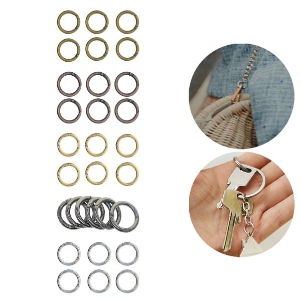 6 個のスプリングゲート O リング 32 ミリメートルキーホルダーハンドバッグストラップクラフトブロンズ
