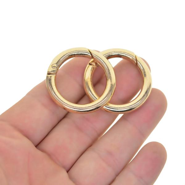 6 個のスプリングゲート O リング 32 ミリメートルキーホルダーハンドバッグストラップクラフトゴールド