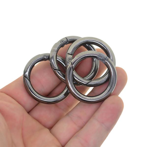 6 個のスプリングゲート O リング 32mm キーホルダー用ハンドバッグストラップクラフトブラック